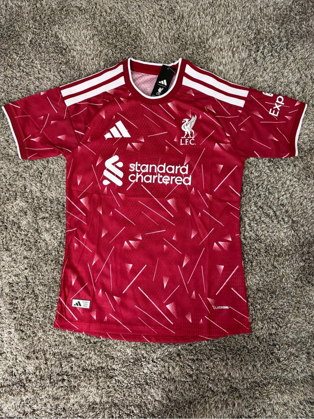 adidas Liverpool FC Red Youth Home Jersey with White Accents